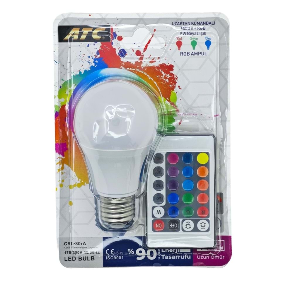 ATC RGB KUMANDALI AMPUL 9 WAT