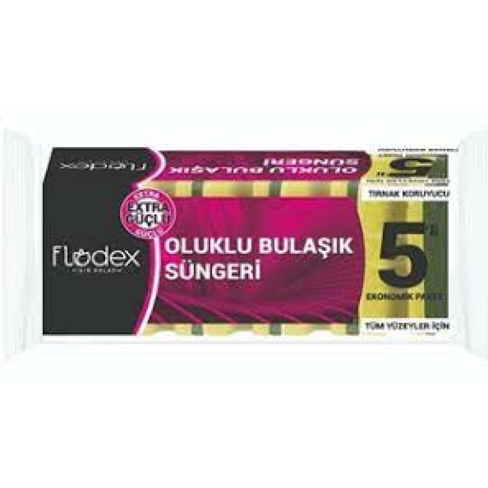 FLODEX OLUKLU BULASIK SUNGERI 5 LI *80*