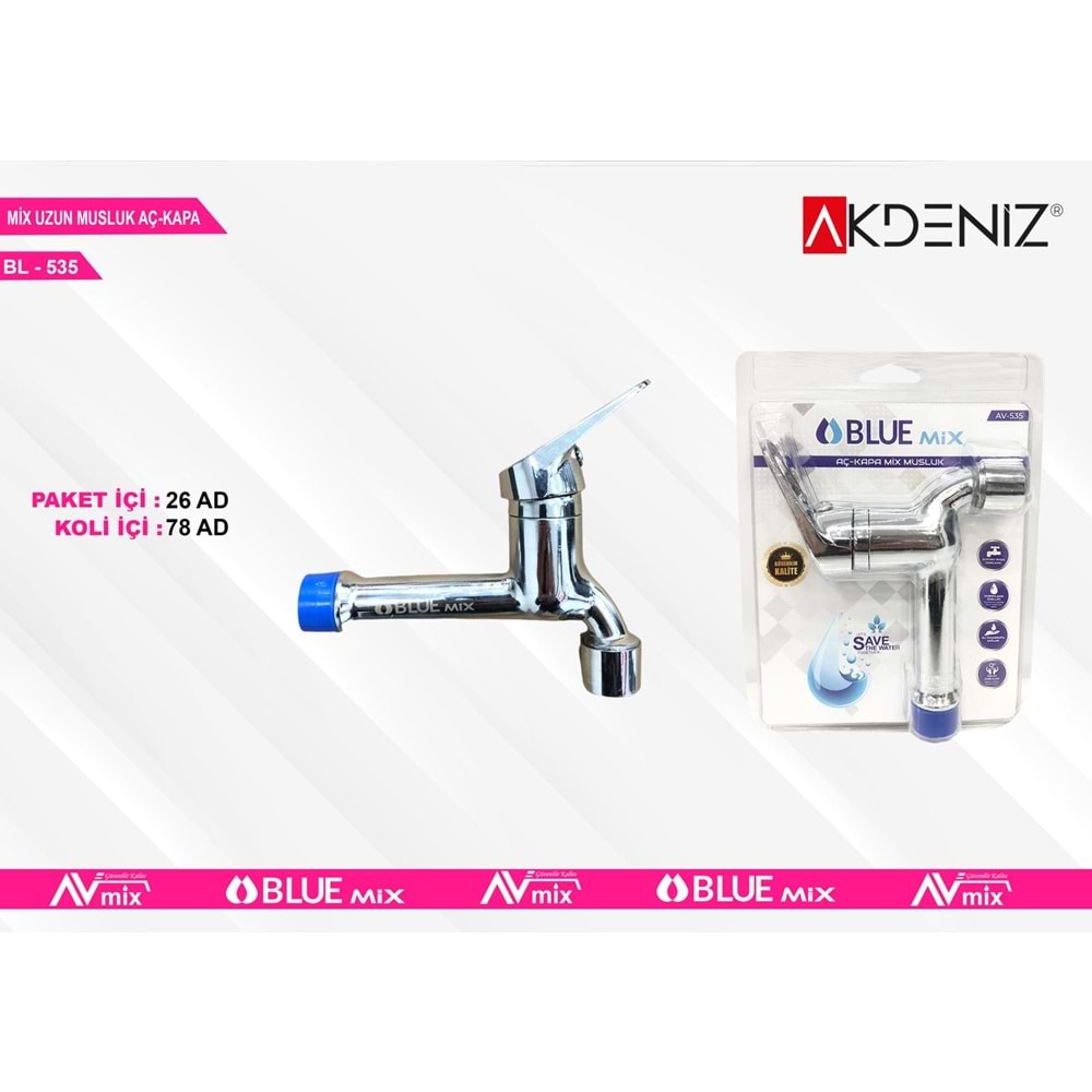 AKDENIZ BL-535 MIX UZUN MUSLUK BLUEMIX