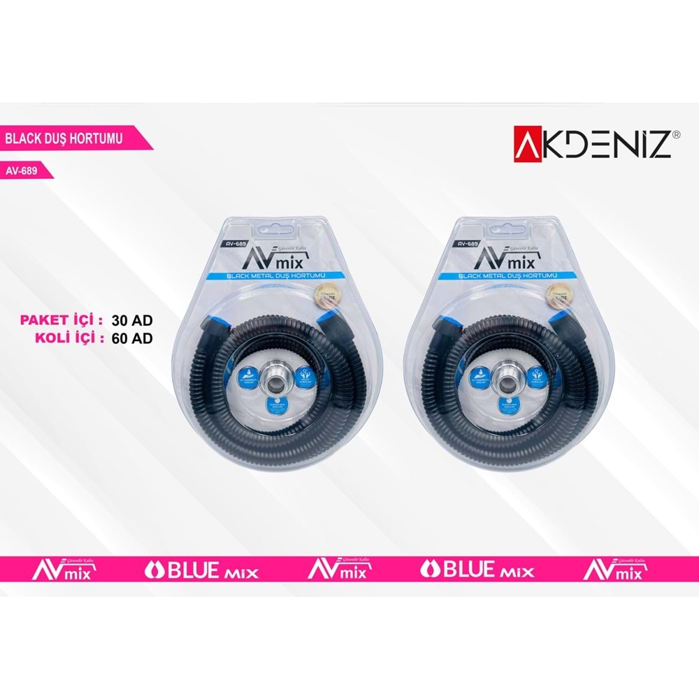 AKDENIZ AV-689 DUS HORTUMU METAL BLACK