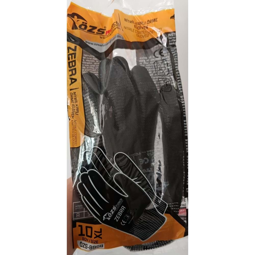 REAL OZS 8908 ZEBRA SIYAH ISCI ELDIVENI