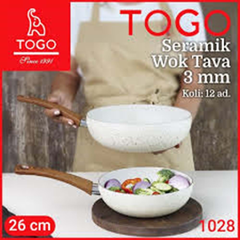 TOGO 1028 26 CM 3MM SERAMIK WOK TAVA