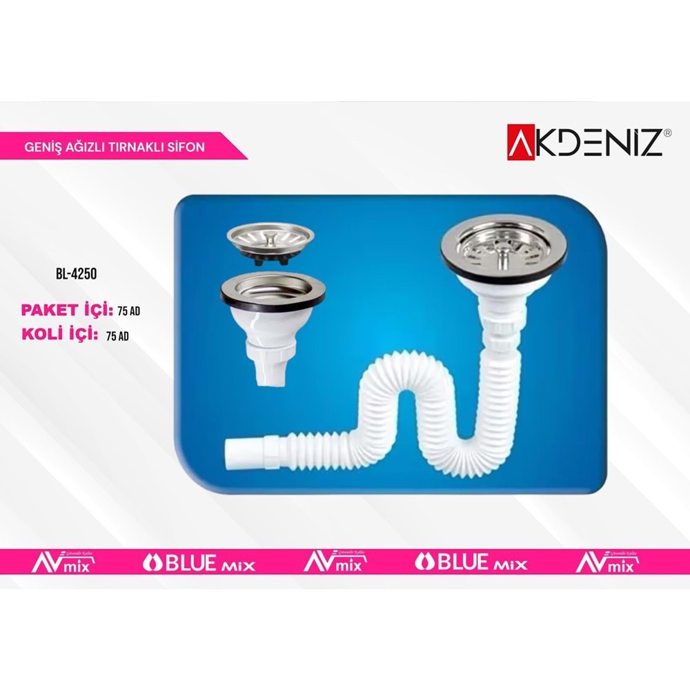 AKDENIZ BL-856 GENIZ AGIZLI KORUKLU SIFON UZUN