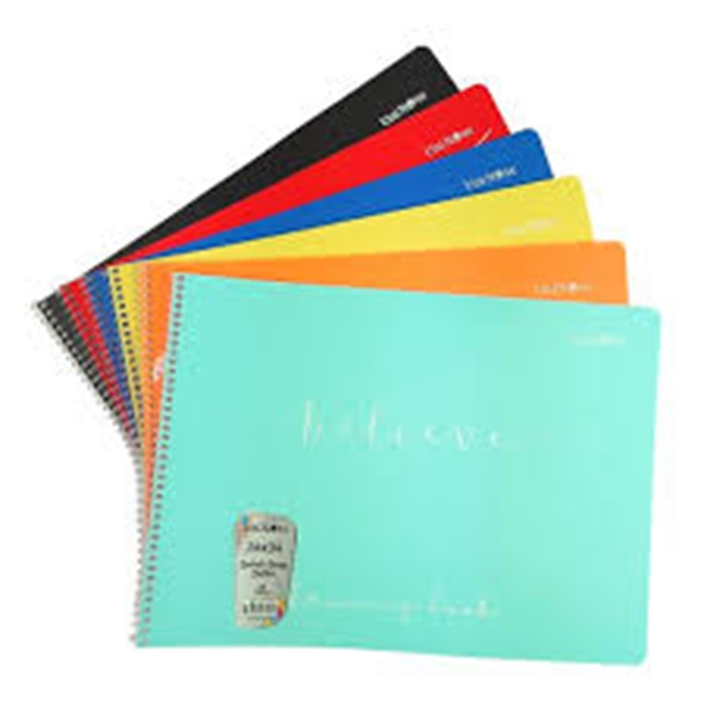 U-4 RESIM DEFTERI 24X34 PP KAPAK SPIRAL 25 YP (96)