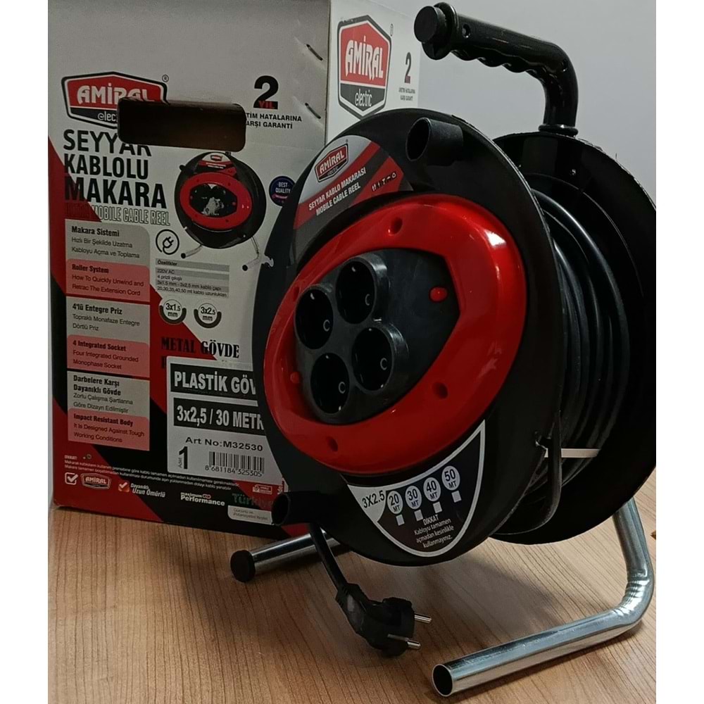 AMIRAL M32530 30MT SEYYAR KABLOLU MAKARA