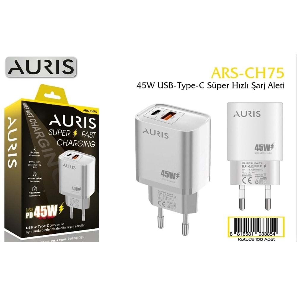 AURIS CH75 45W USB PD SARJ BASLIGI