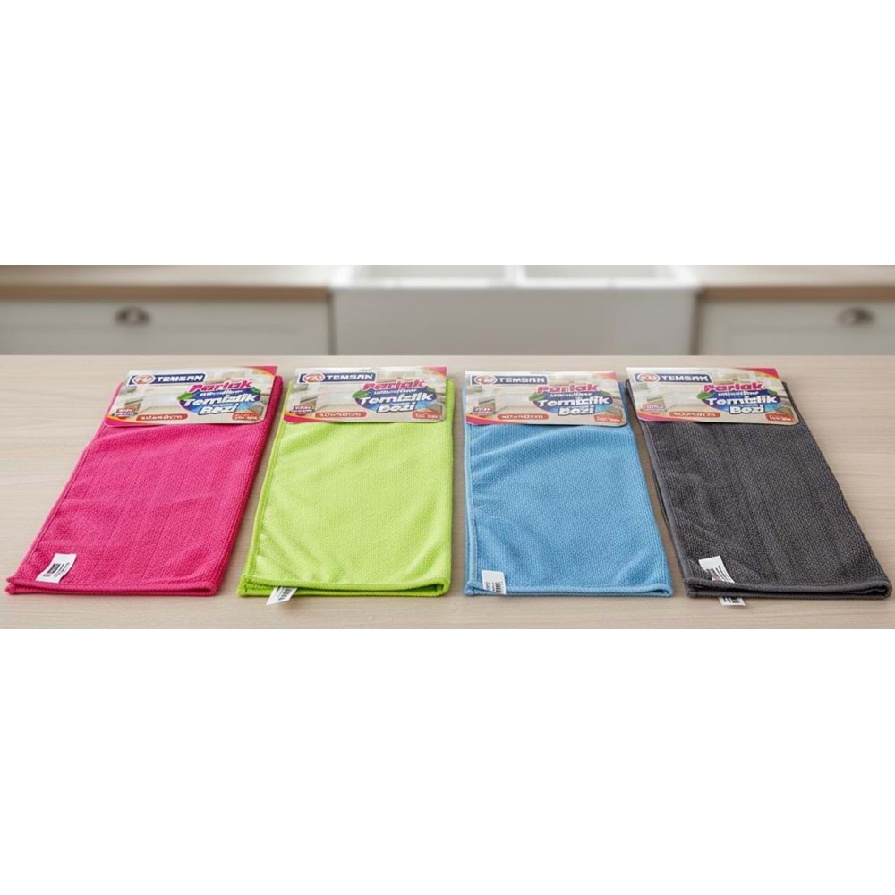 TEMSAN TM-306 PARLAK MIKROFIBER TEMIZLIK BEZI 40X40(20)
