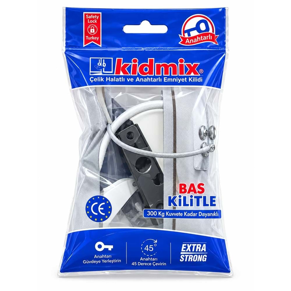 KIDMIX CELIK HALATLI EMNIYET KILIDI