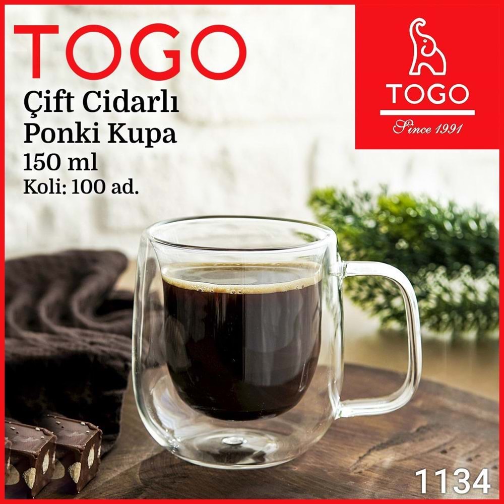 TOGO 1134 CIFT CIDARLI PONKI KUPA 150 ML (100)