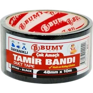 BUMMY TAMIR BANTI 48 MM *10 MT SIYAH BEYAZ
