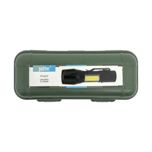 PANTHER PT-4227 USB SARJLI EL FENERI YESIL KUTU