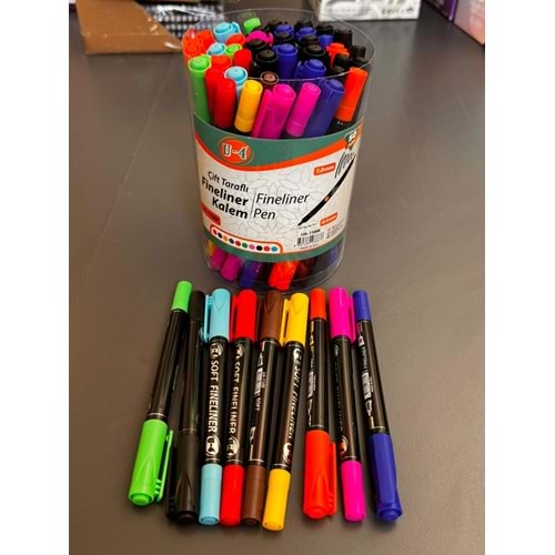 U4-1100K CIFT TARAFLI FINELINER KALEM (50)