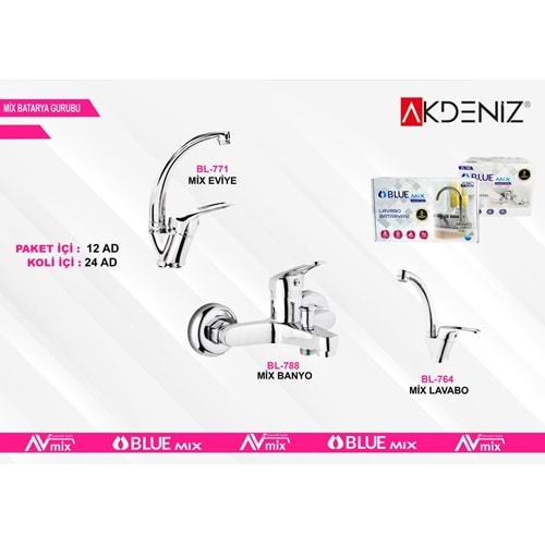 AKDENIZ BLUEMIX LAVABO BATARYASI BL-764