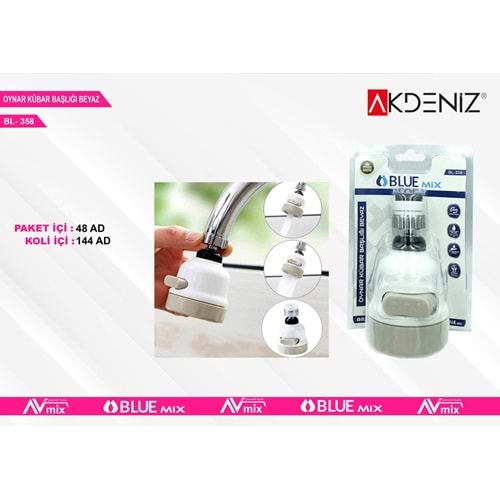 AKDENIZ BLUEMIX BL-358 OYNAR KUBAR BASLIGI BEYAZ