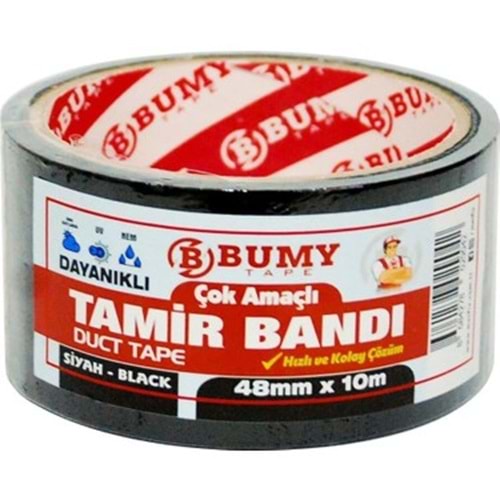 BUMMY TAMIR BANTI 48 MM *10 MT SIYAH BEYAZ