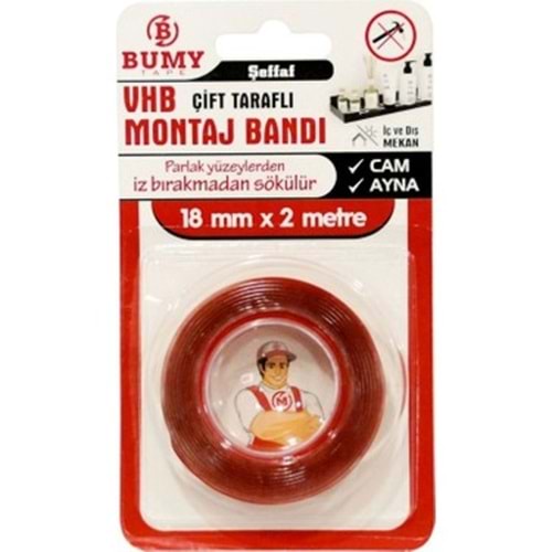 BUMMY CIFT TARAFLI SILIKON BANT 18 MM *2 MT
