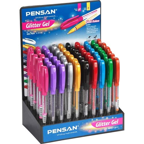 PENSAN GLITTER SIMLI JEL KALEM 60 LI STANT