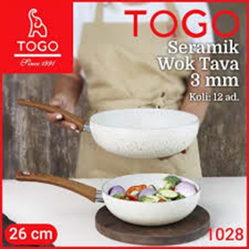 TOGO 1028 26 CM 3MM SERAMIK WOK TAVA