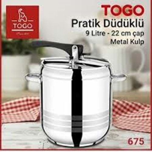 TOGO DUDUKLU 9 LT PRESSUAR COOKER