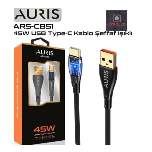 AURIS ARS-CB51 TYPE-C 45 W HIZLI SARJ KABLOSU ISIKLI