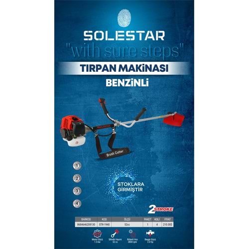 SOLESTAR STR-1940 BENZINLI TIRPAN 52 CC OT BICME