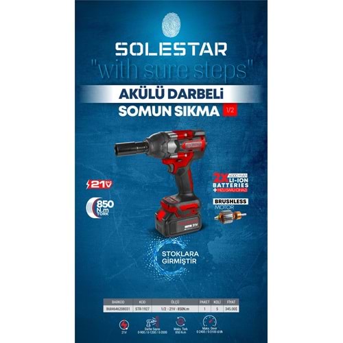 SOLESTAR STR-1927 AKULU DARBELI SOMUN SIKMA 1/2 850NM