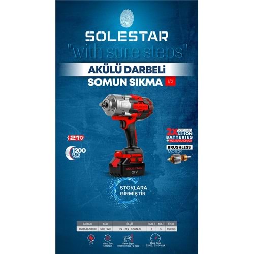 SOLESTAR STR-1928 AKULU DARBELI SOMUN SIKMA 1/2 1200NM