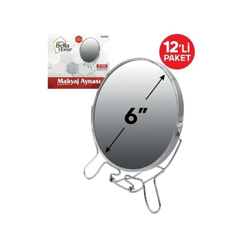 BELLA HAUSE K-4528 MAKYAJ AYNA METAL CERCEVE 6x GRI 12x8 (96)