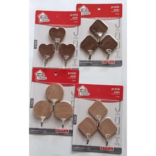 BELLA HAUSE K-7842 PRATIK YAPISKANLI ASKI 3 LU