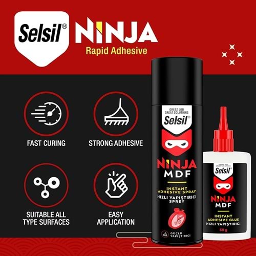 SELSIL MDF NINJA HIZLI YAPISTIRICI KITI 200ML+50GR (25)