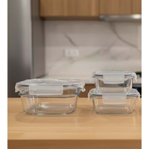 TOGO 5793 146520 PF LOVA SADE 3 LU KARE TAKIM CAM SAKLAMA KABI