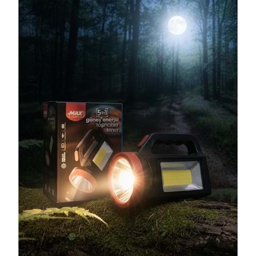 MAX ENERGY MAX-3164 SARJLI GUNE ENERJILI LED EL FENERI