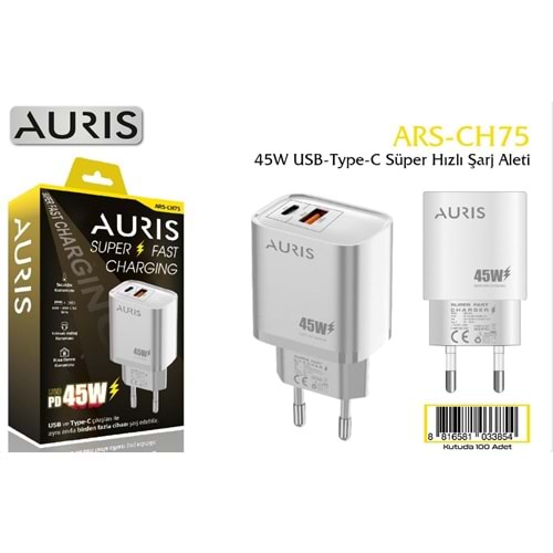 AURIS CH75 45W USB PD SARJ BASLIGI