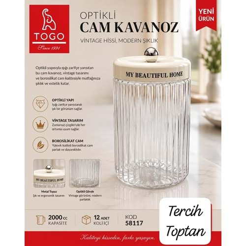 TOGO 58117 LIVA 2000 ML YAZILI KAVANOZ