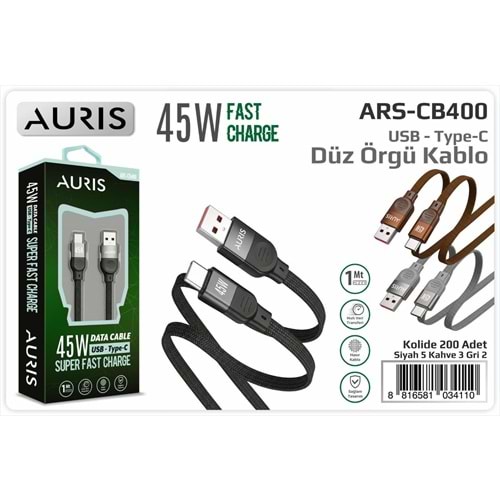 AURIS CB400 45 W TYPE-C DUZ ORGU KABLO