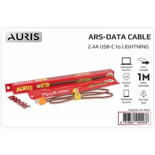 AURIS SOFT RENK 30 WAT USB TYPE-C SARJ KABLOSU