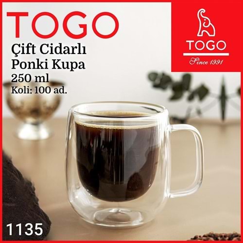 TOGO 1135 CIFT CIDARLI PONKI KUPA 250 ML (100)
