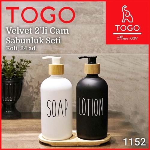TOGO 1152 2'LI VELVET CAM SIVI SABUNLUK SETI (24)