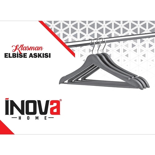 INOVA HOME INV0284 KLASMAN ELBISE ASKISI 3 LU AHSAP GORUNUMLU(60)