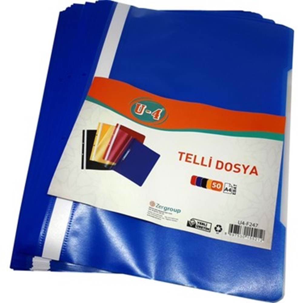 U-4 TELLI DOSYA MAVI F247 (50)