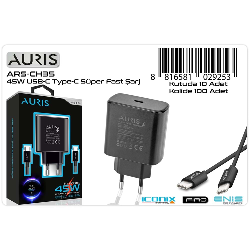 AURIS ARS-CH35 45 W TYPE-C HIZLI SARJ